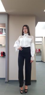 Pantalone elegante nero vita alta Allure Evening - immagine 2