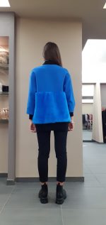 Giaccone azzurro tessuto-eco pelliccia  Memjs - immagine 2