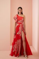 Abito lungo raso fantasia Allure Evening