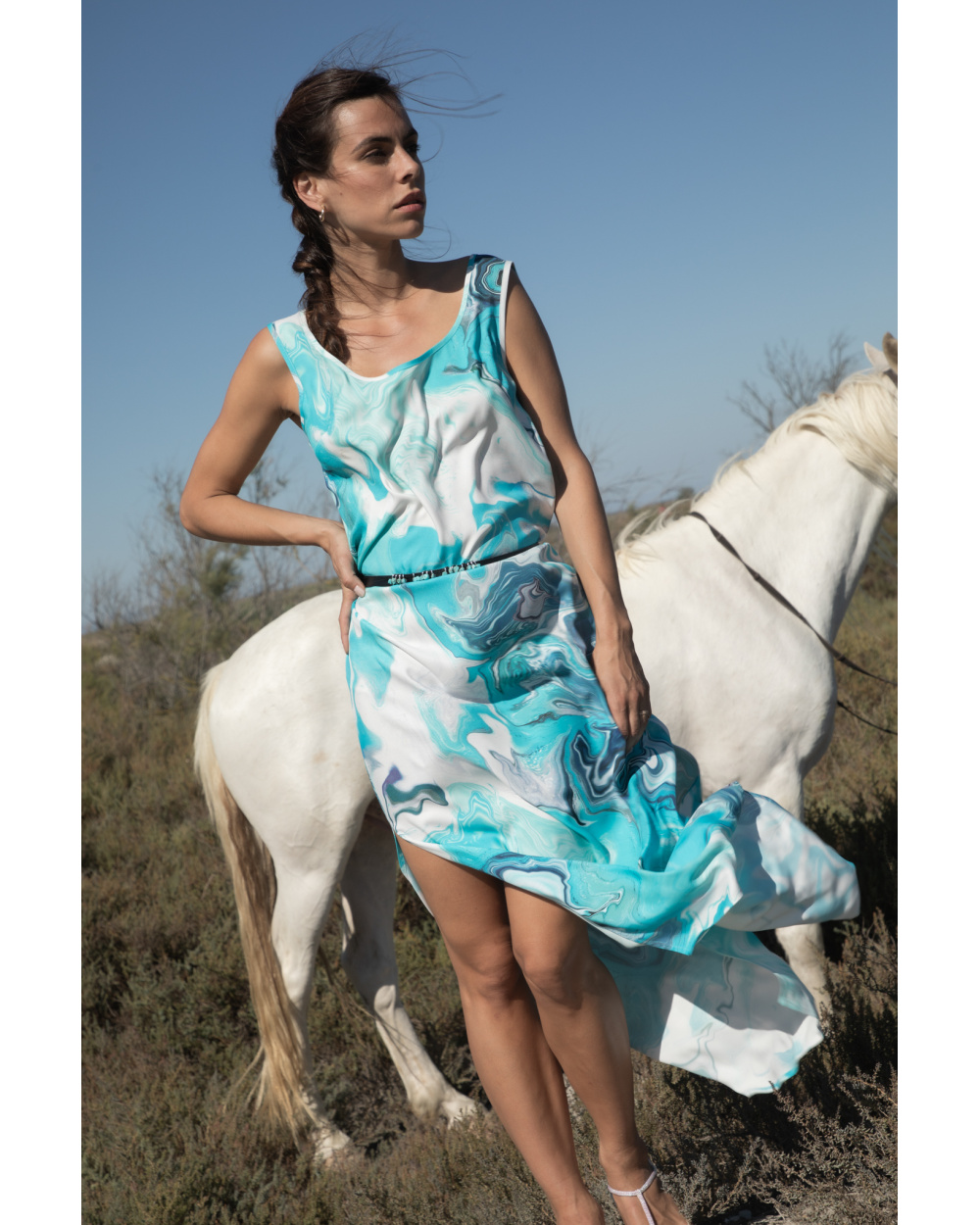 robe-longue-mer-de-marbre (1) Abito Lungo Fuego Woman - immagine 1